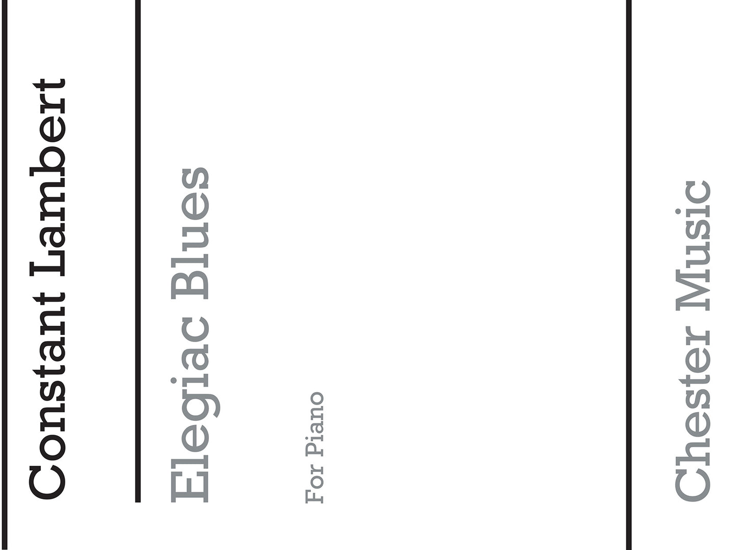 Elegiac Blues de Constant Lambert, Livre pour piano
