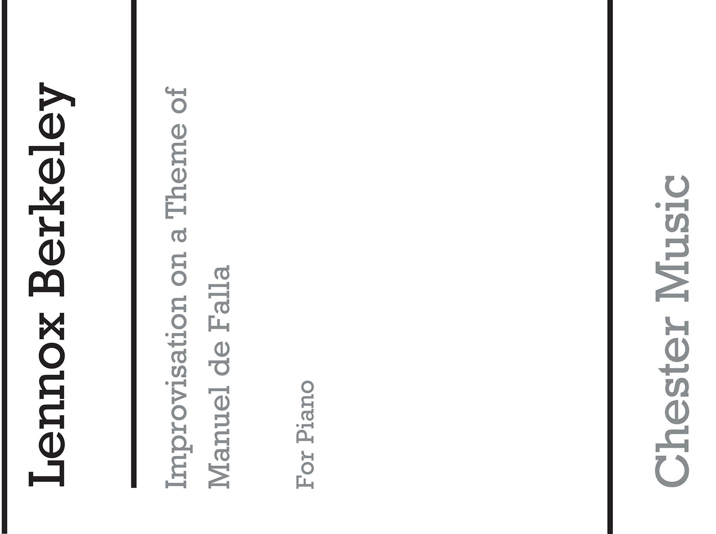 Improvisation On A Theme Of De Falla Op.55 No.2 de Lennox Berkeley, Livre pour piano