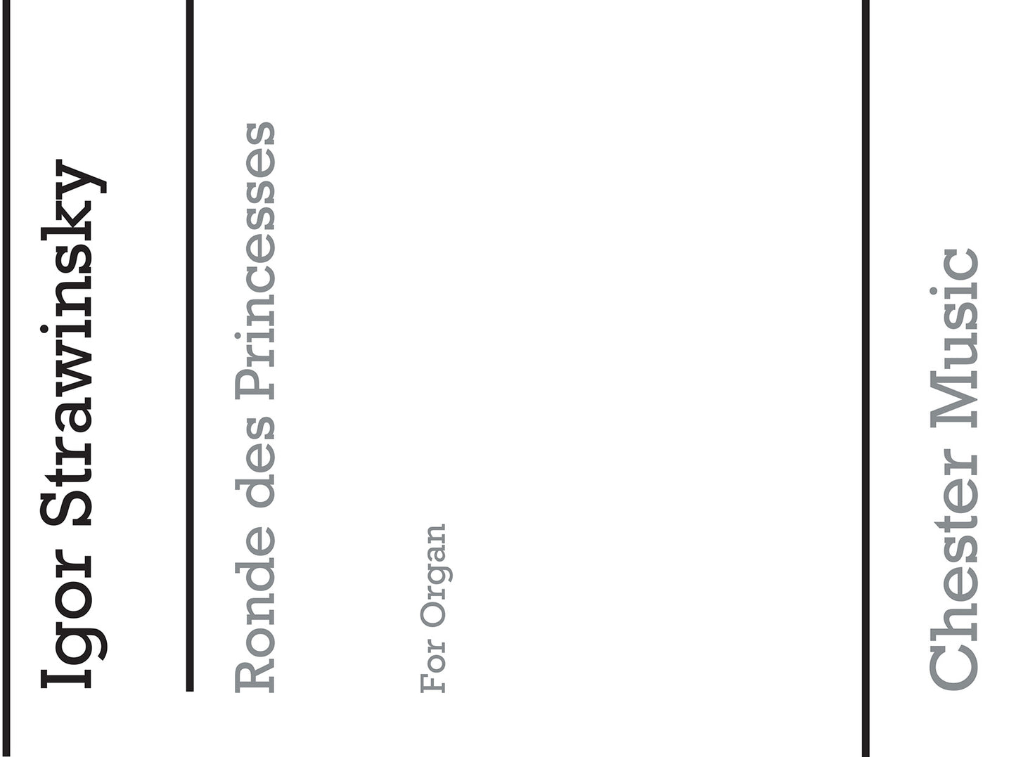Ronde Des Princesses (Organ) de Igor Stravinsky, Livre pour orgue