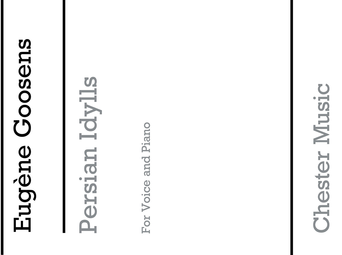 Persian Idylls for Voice and Piano de Eugene Goossens, Livre pour voix et Piano