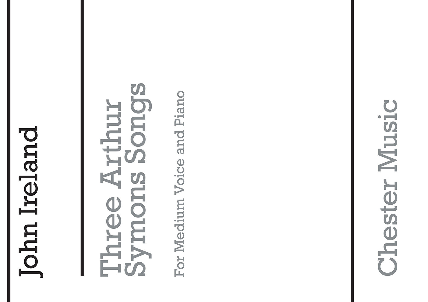 Three Arthur Symons Songs de John Ireland, Livre pour voix moyenne et Piano