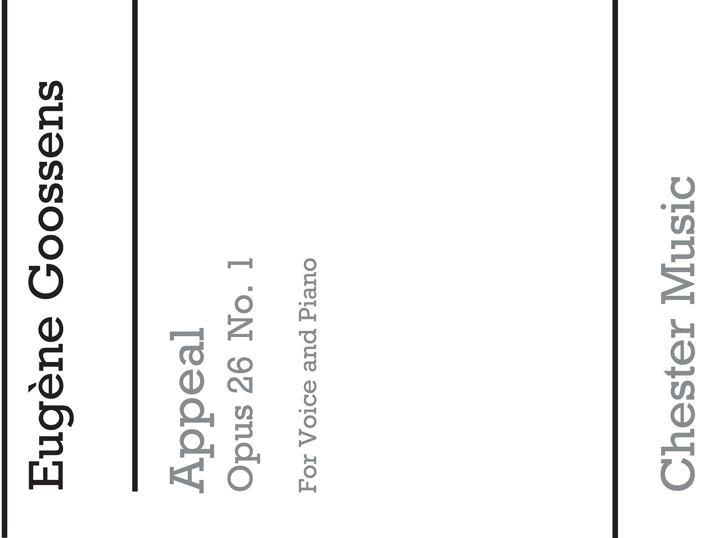 The Appeal from 'Three Songs Op.26' de Eugene Goossens, Livre pour voix moyenne et Piano