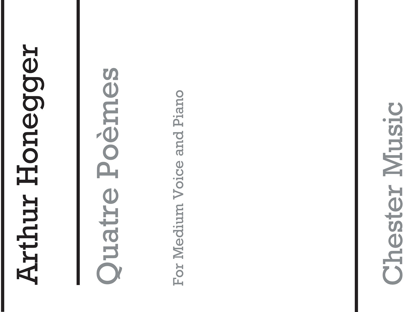 Quatre Poemes for Medium Voice and Piano de Arthur Honegger, Livre pour voix moyenne