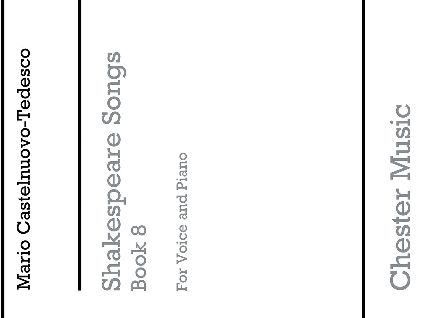 Shakespeare Songs Book 8 de Mario Castelnuovo-Tedesco, Livre pour voix et Piano