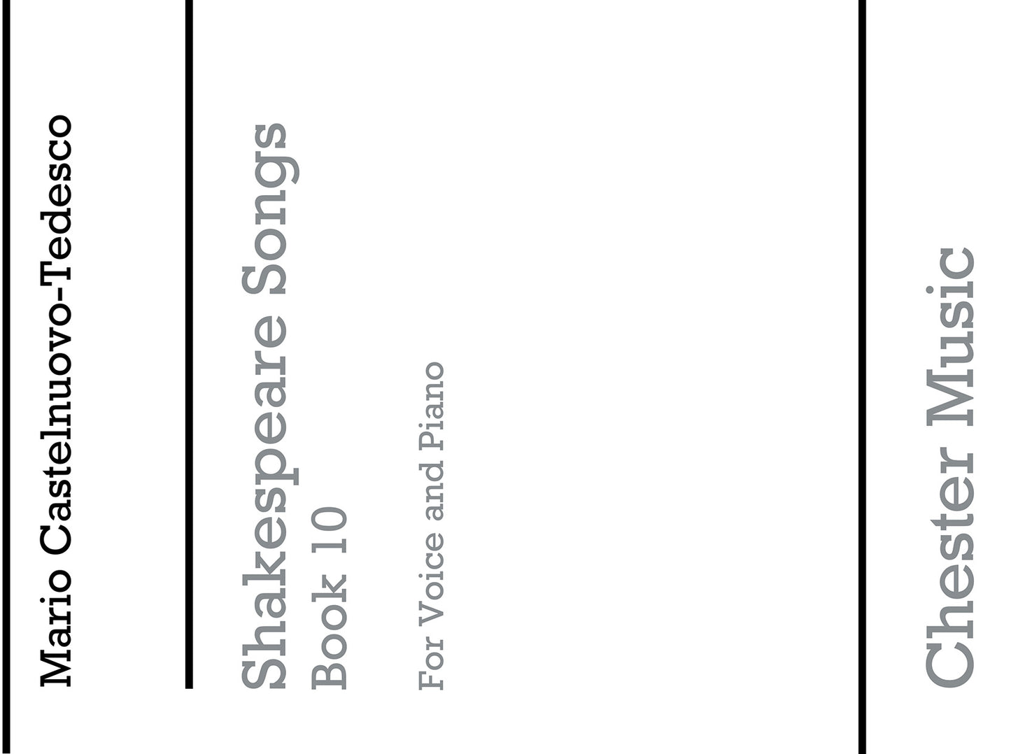 Shakespeare Songs Book 10 de Mario Castelnuovo-Tedesco, Livre pour voix et Piano