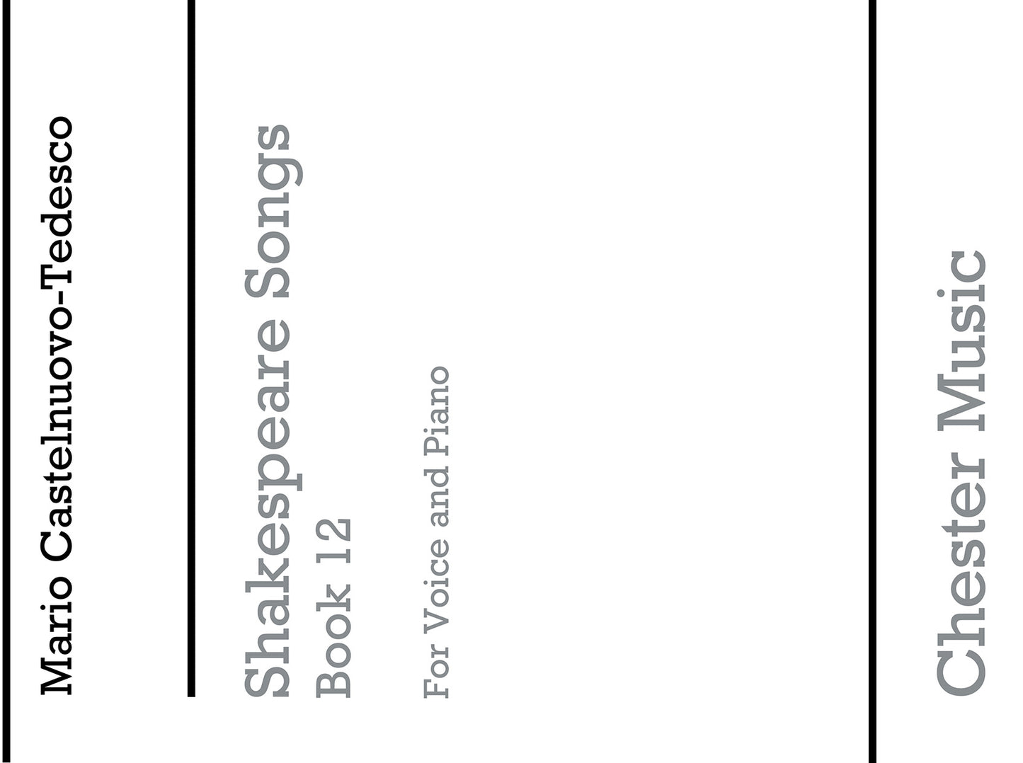 Shakespeare Songs Book 12, Livre pour voix et Piano
