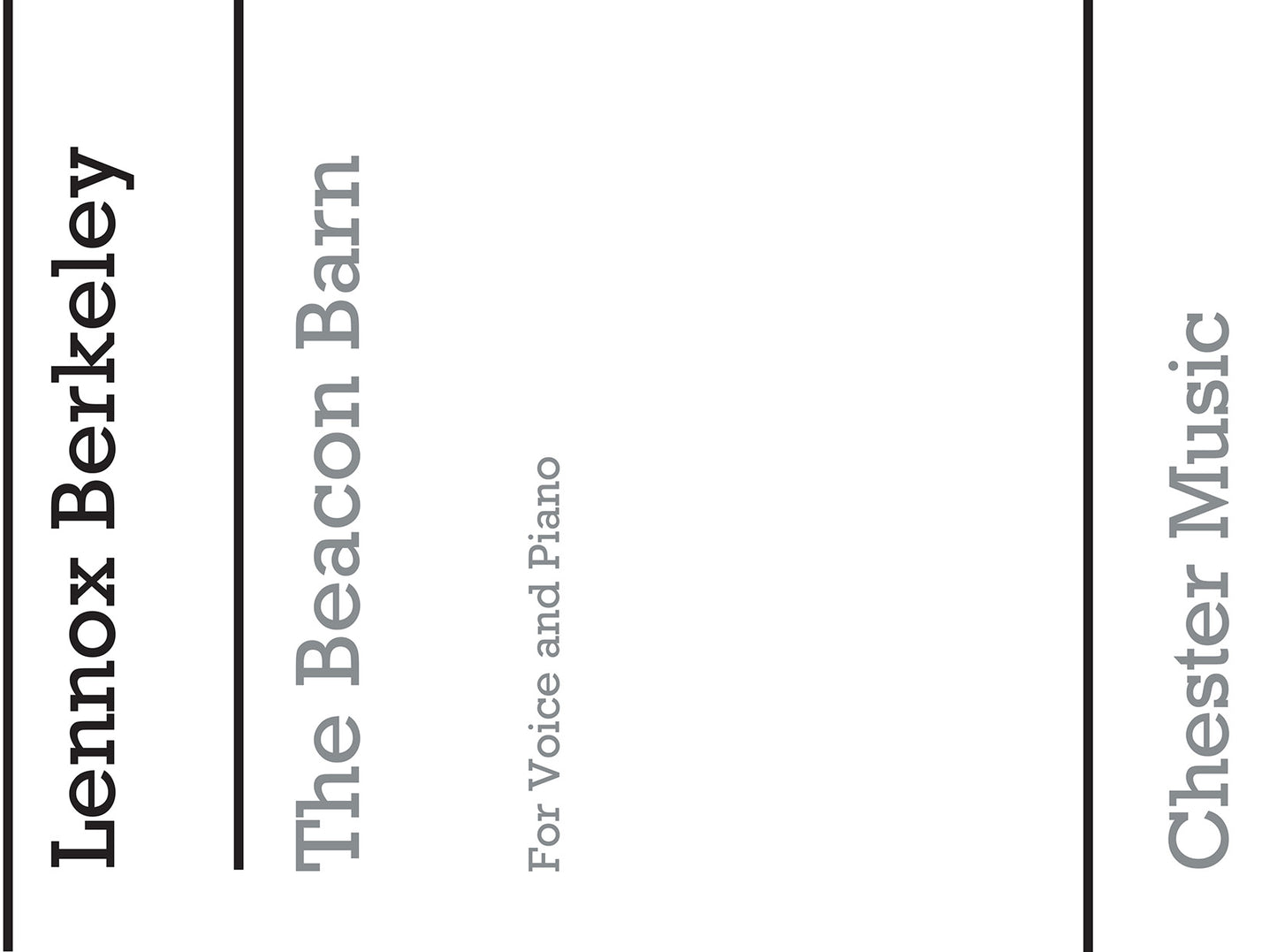 Beacon Barn Op.14 No.2 de Lennox Berkeley, Livre pour voix moyenne et Piano