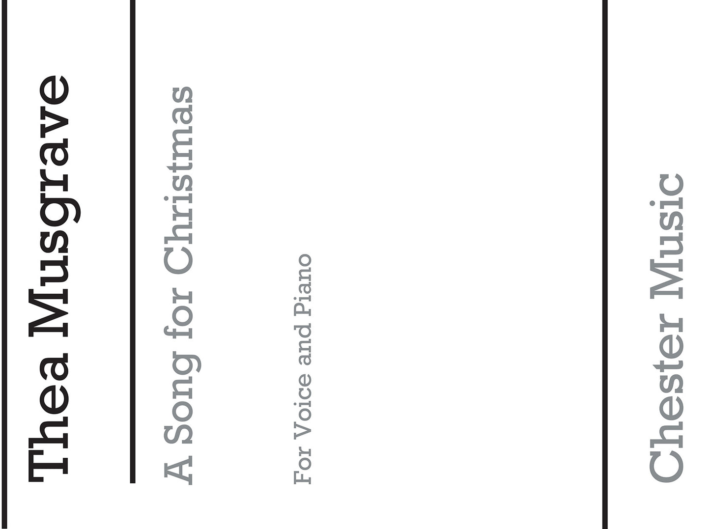 A Song For Christmas de Thea Musgrave, Livre pour voix