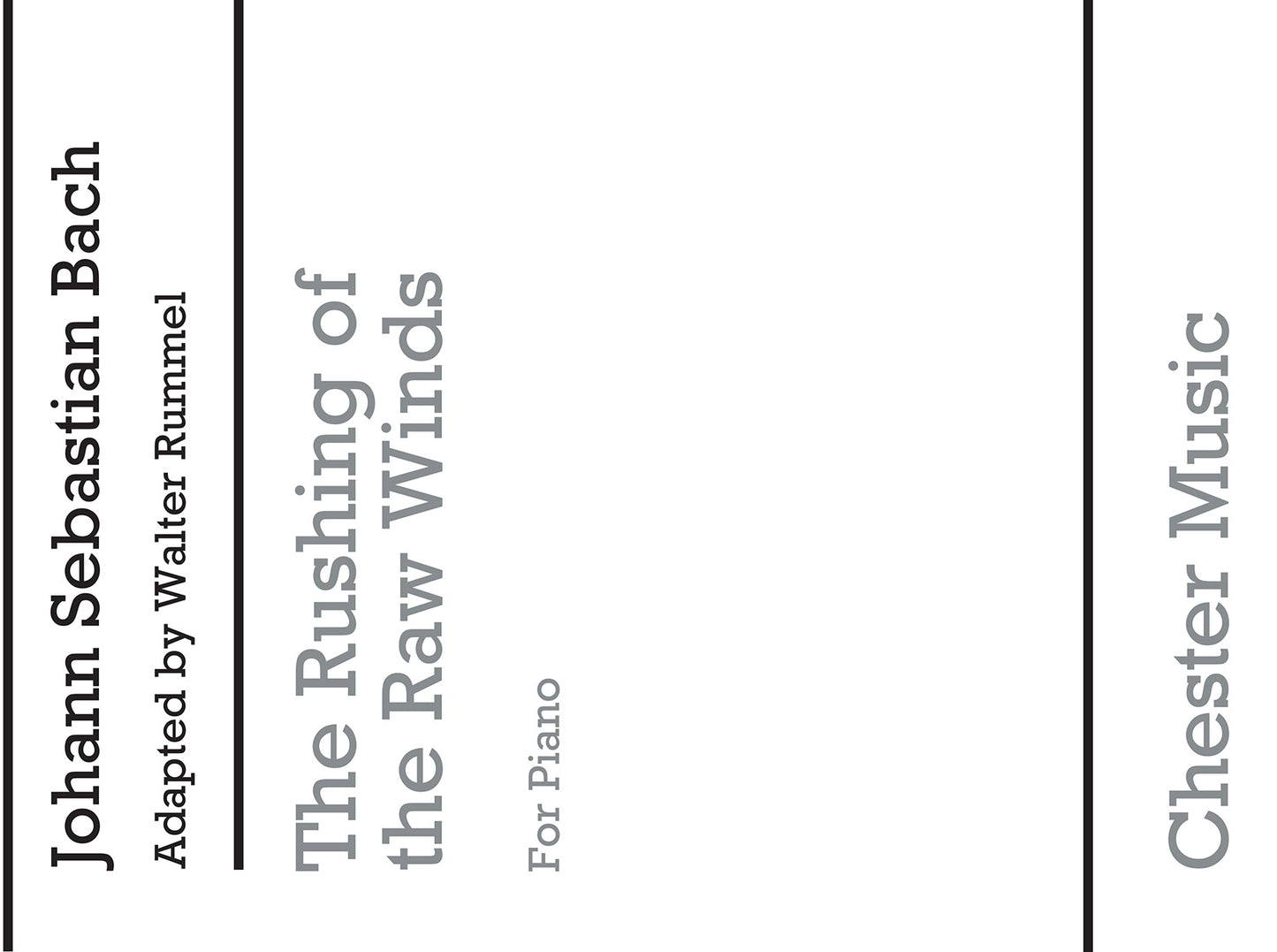 The Rushing Of The Raw Winds de Johann Sebastian Bach, Livre pour piano