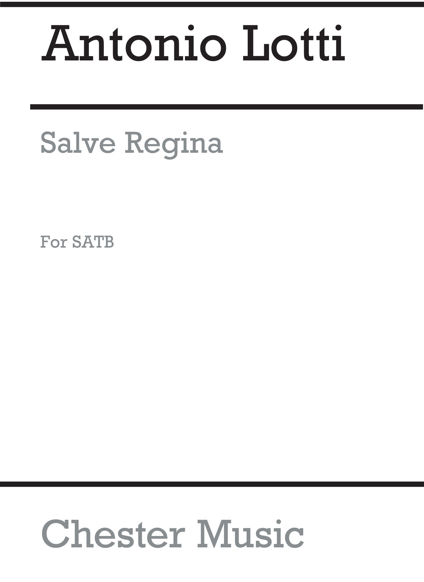 Salve Regina Satb (L) de Antonio Lotti, Partition chorale pour sATB