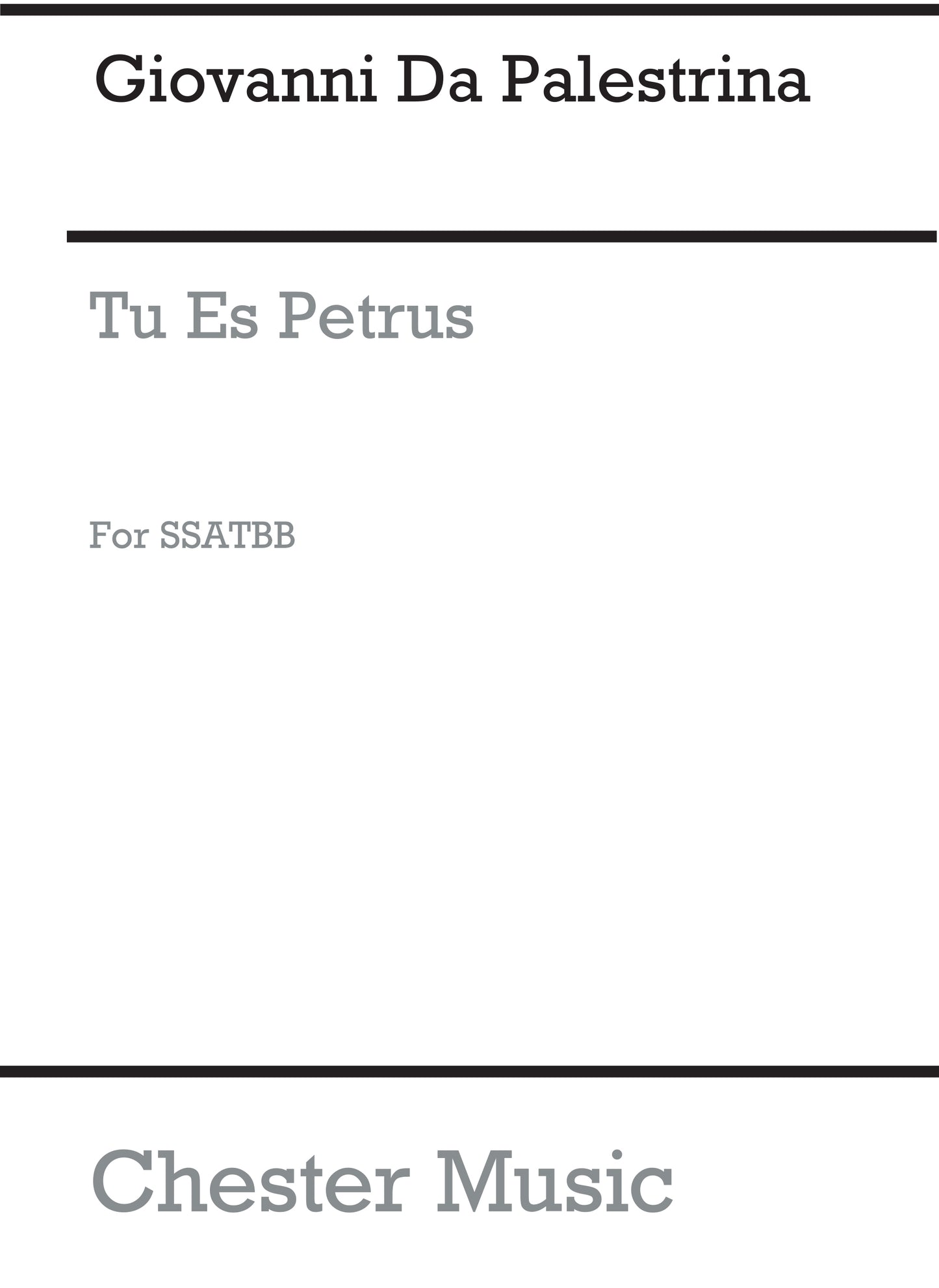 Tu Es Petrus de Giovanni Palestrina, Partition chorale pour sATB