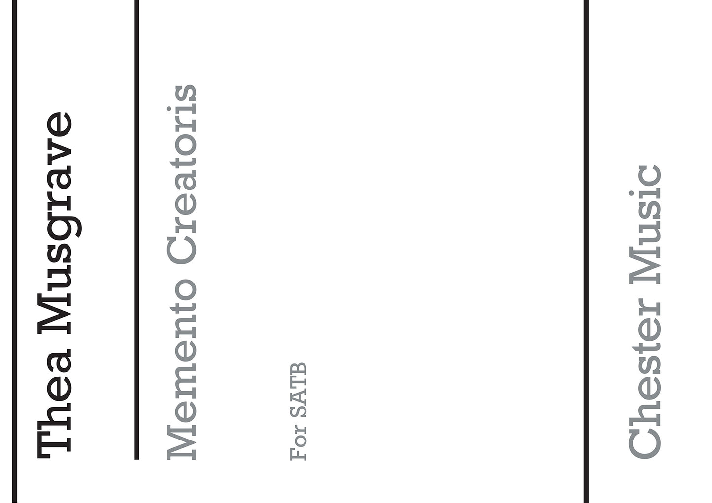 Memento Creatoris For SATB And Organ de Thea Musgrave, Partition chorale pour sATB