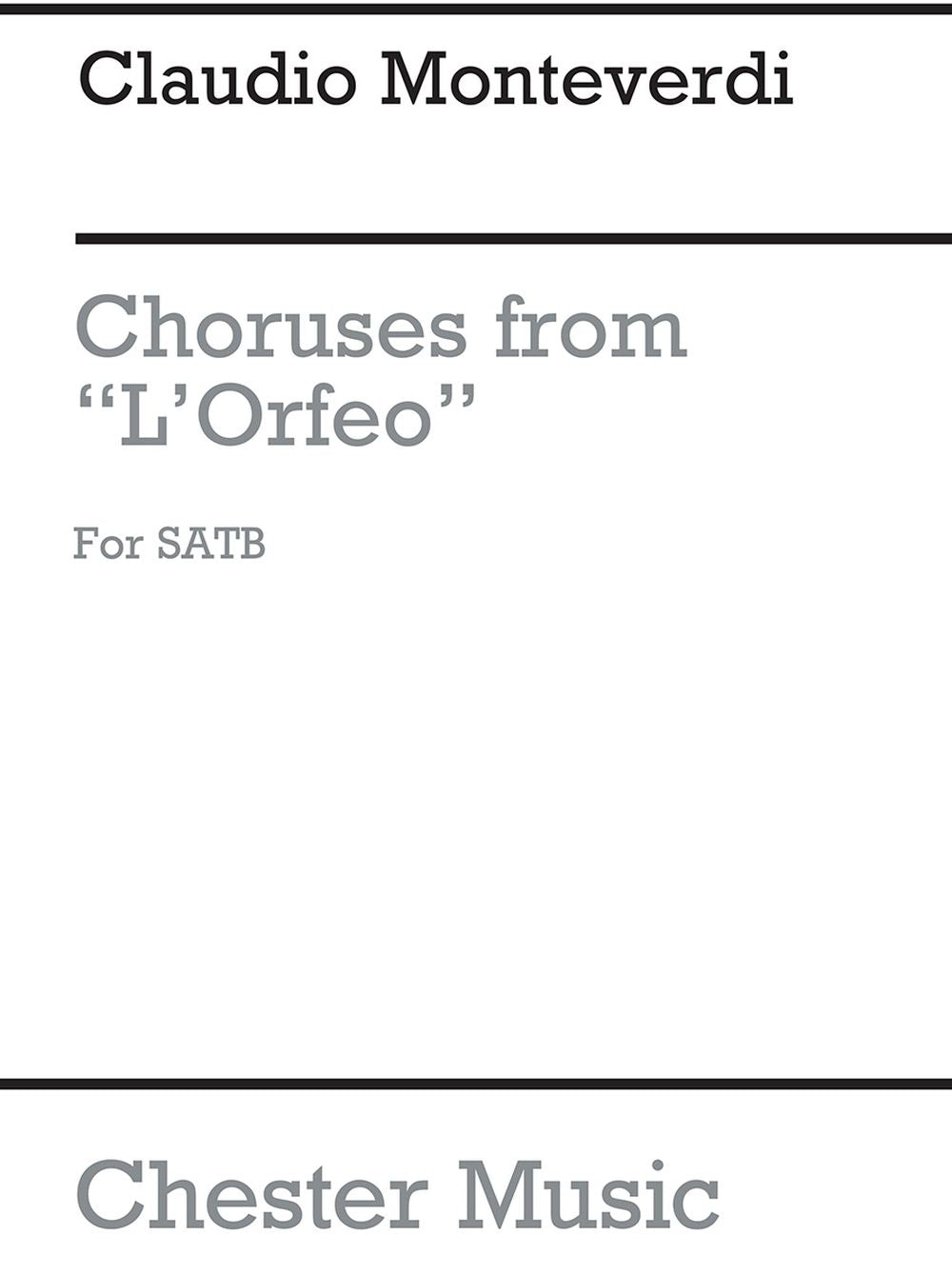 Choruses From L'Orfeo (Malipiero) for SATB Chorus de Claudio Monteverdi, Livre pour sATB
