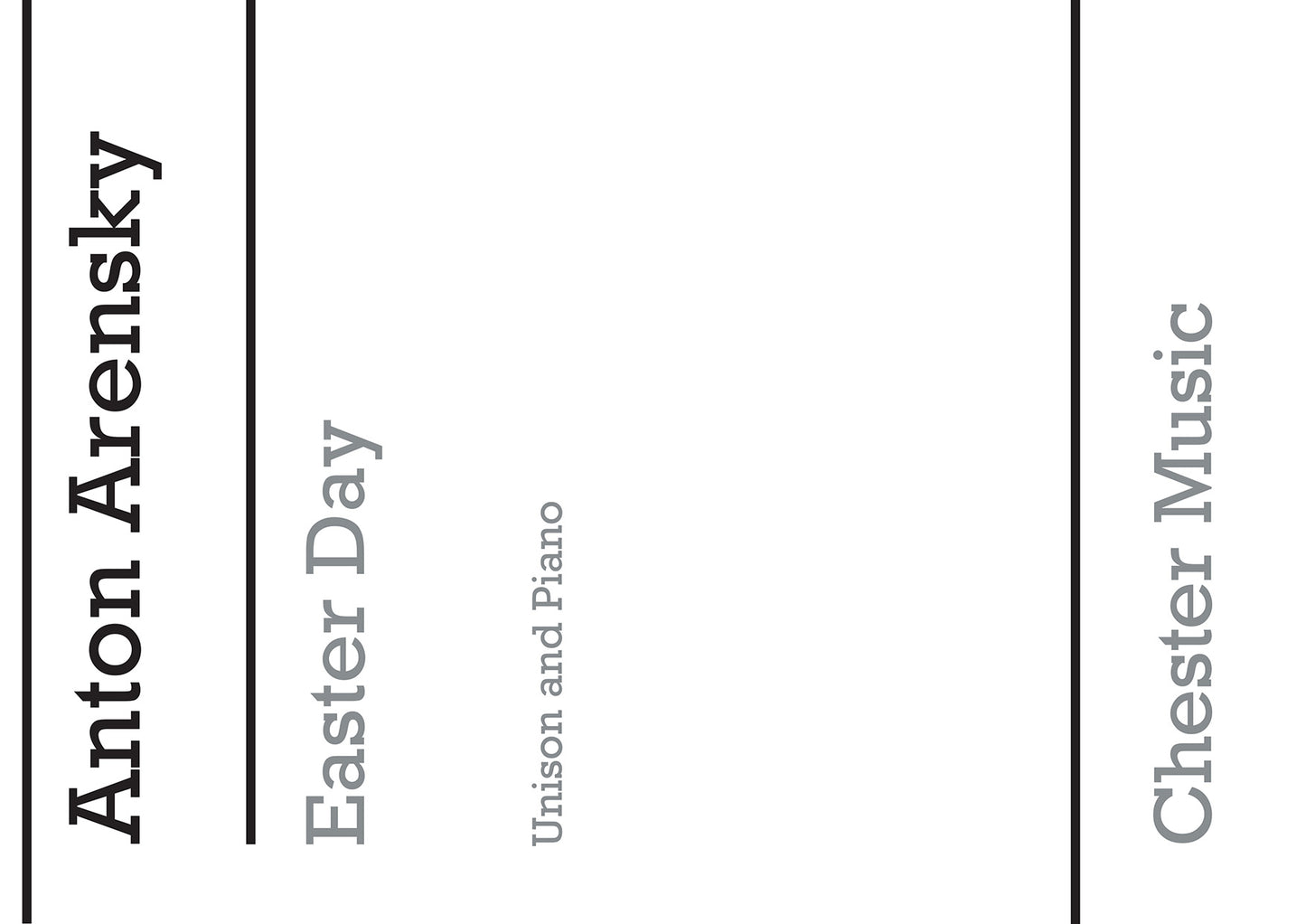 Easter Day Op.59 No.6 de Anton Stepanovich Arensky, Partition chorale pour unison Choir and Piano