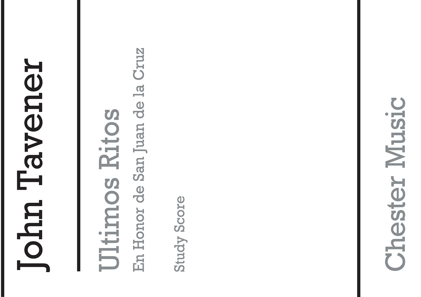 Ultimos Ritos de John Tavener, Livre pour sATB et Ensemble à vent
