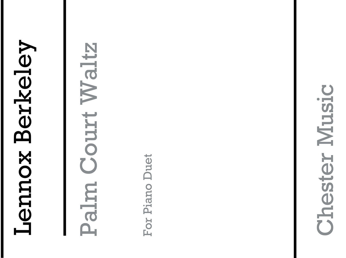 Palm Court Waltz Op.81 No.2a de Lennox Berkeley, Livre pour duo de pianos