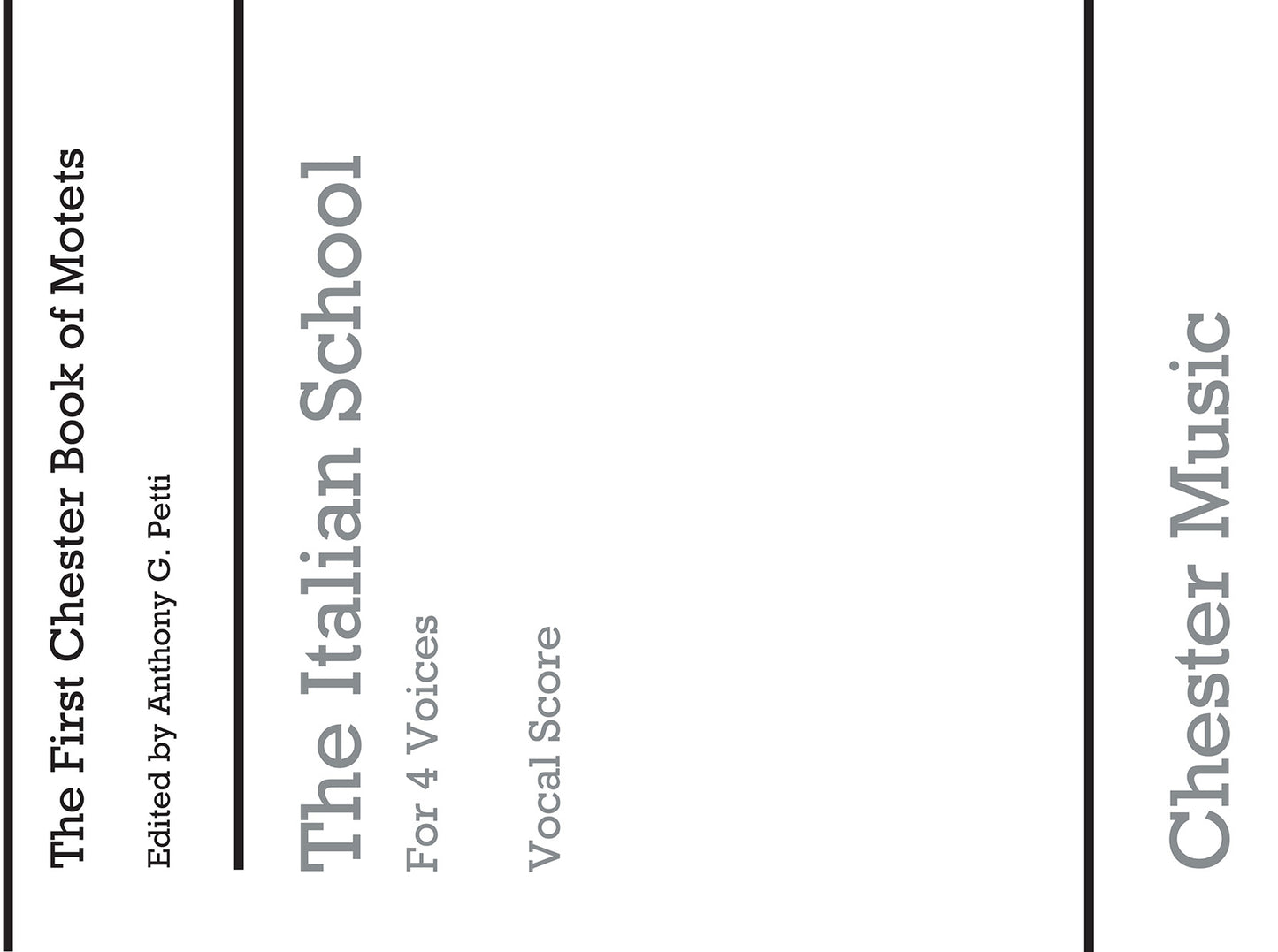 The Chester Book Of Motets Vol. 1, Livre pour sATB