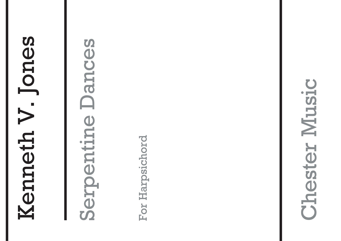 Serpentine Dances for Harpsichord de K.V. Jones, Livre pour clavecin