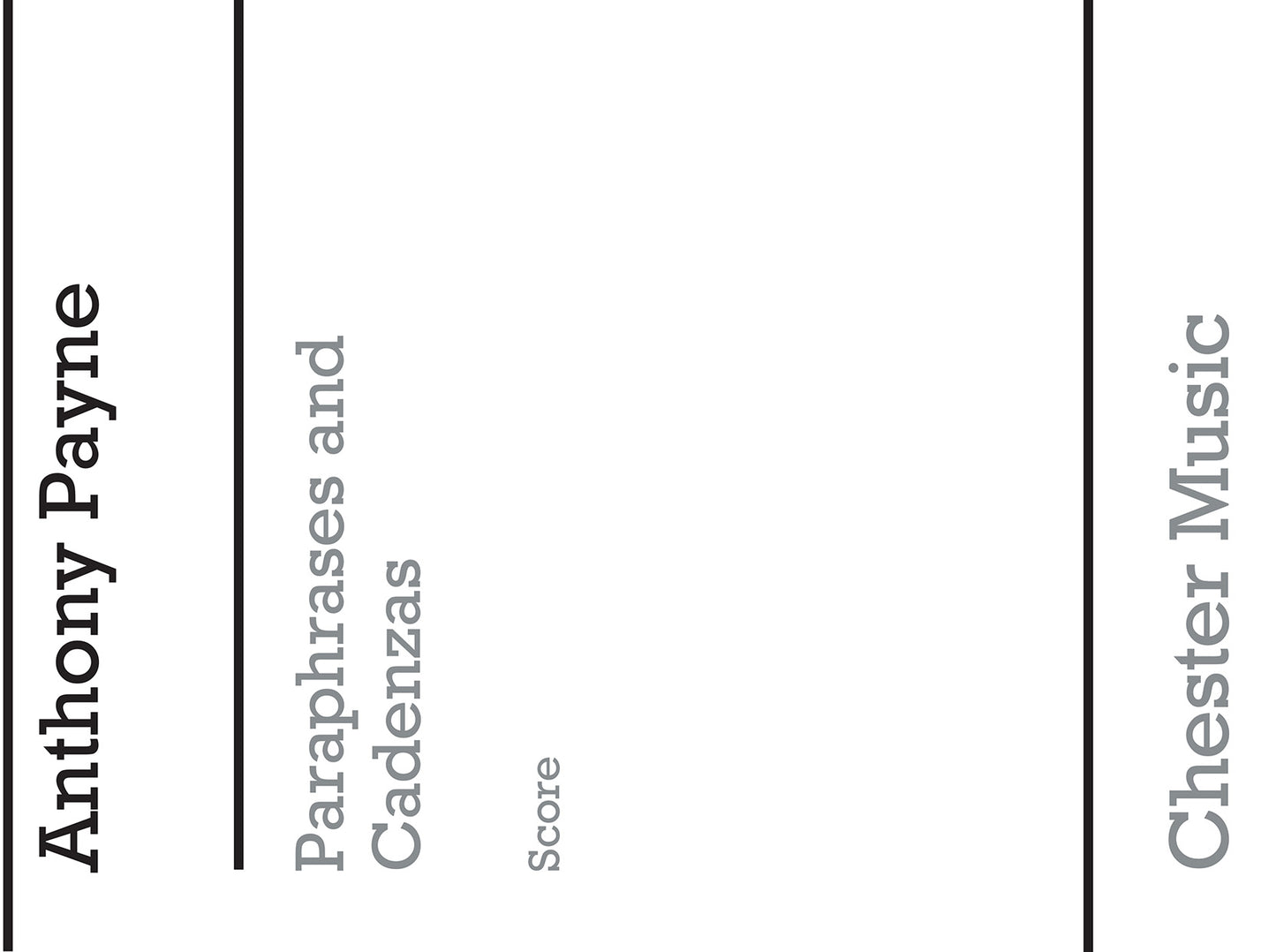 Paraphrases And Cadenzas de Anthony Payne, Partition pour ensemble de chambre
