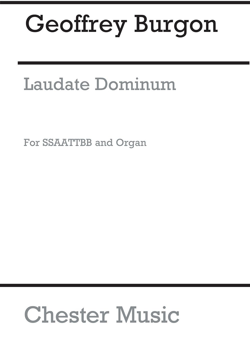 Laudate Dominum de Geoffrey Burgon, Partition chorale pour sATB et Orgue