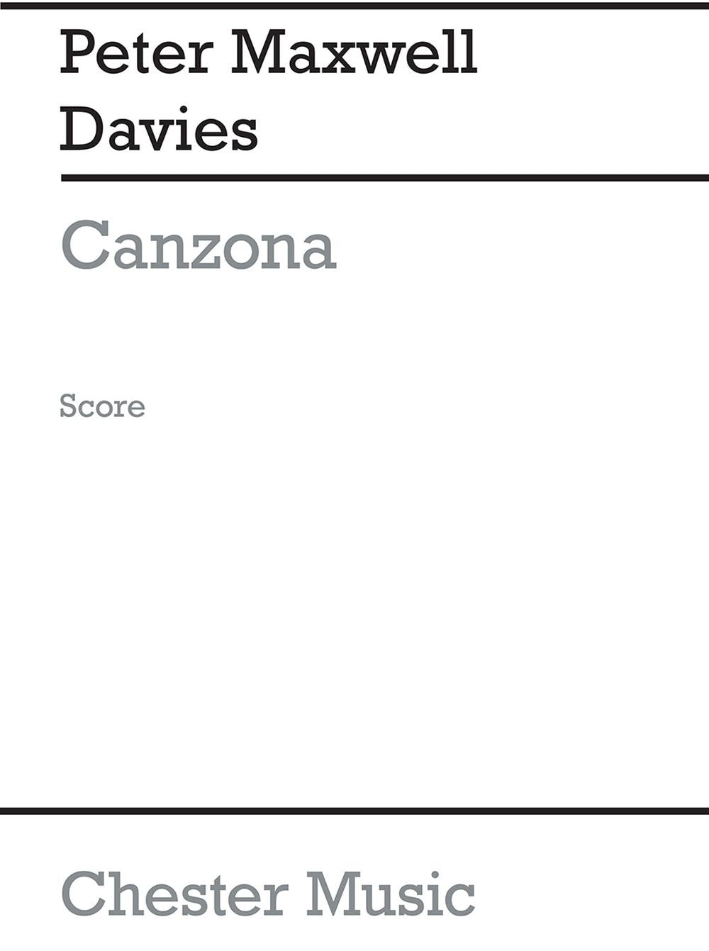 Canzona (After Giovanni Gabrieli) de Peter Maxwell Davies, Livre pour orchestre