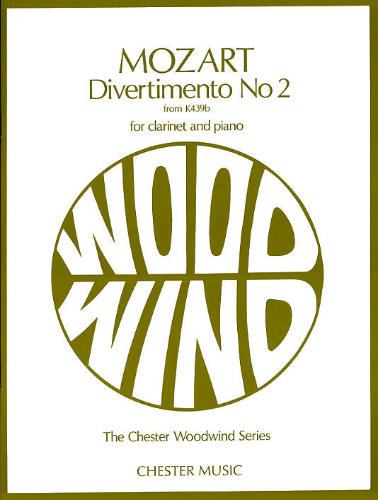Divertimento No.2 KV439B de Wolfgang Amadeus Mozart, Livre pour clarinette et Piano