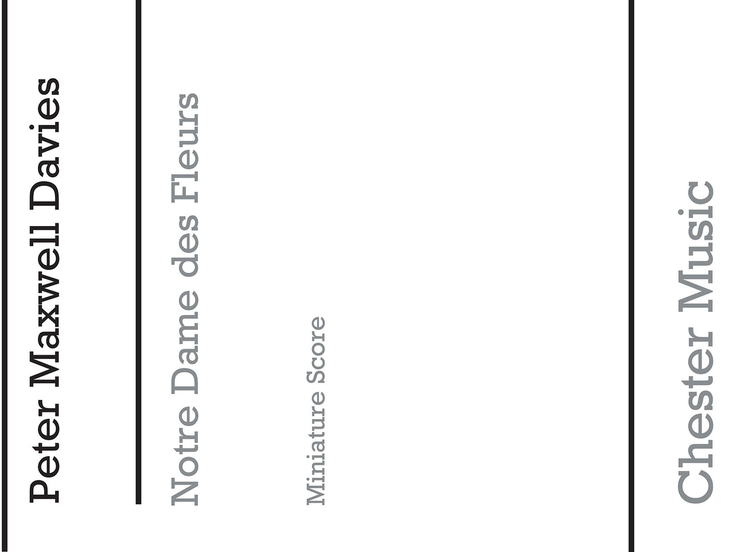 Notre Dame Des Fleurs Miniature de Peter Maxwell Davies, Livre pour ensemble de chambre