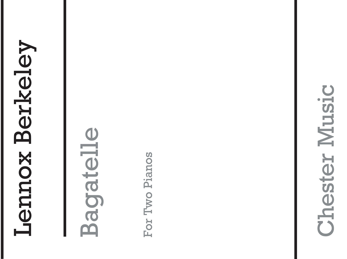 Bagatelle Op.101 No.1 de Lennox Berkeley, Livre pour duo de pianos