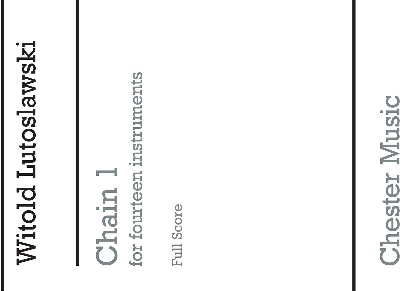 Chain 1 (Full Score) de Witold Lutoslawski, Partition pour ensemble de chambre