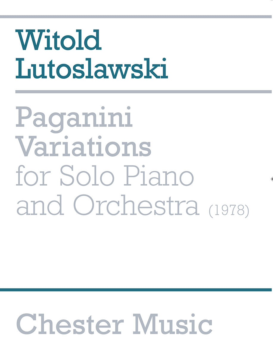 Paganini Variations de Witold Lutoslawski, Livre pour orchestre et Piano