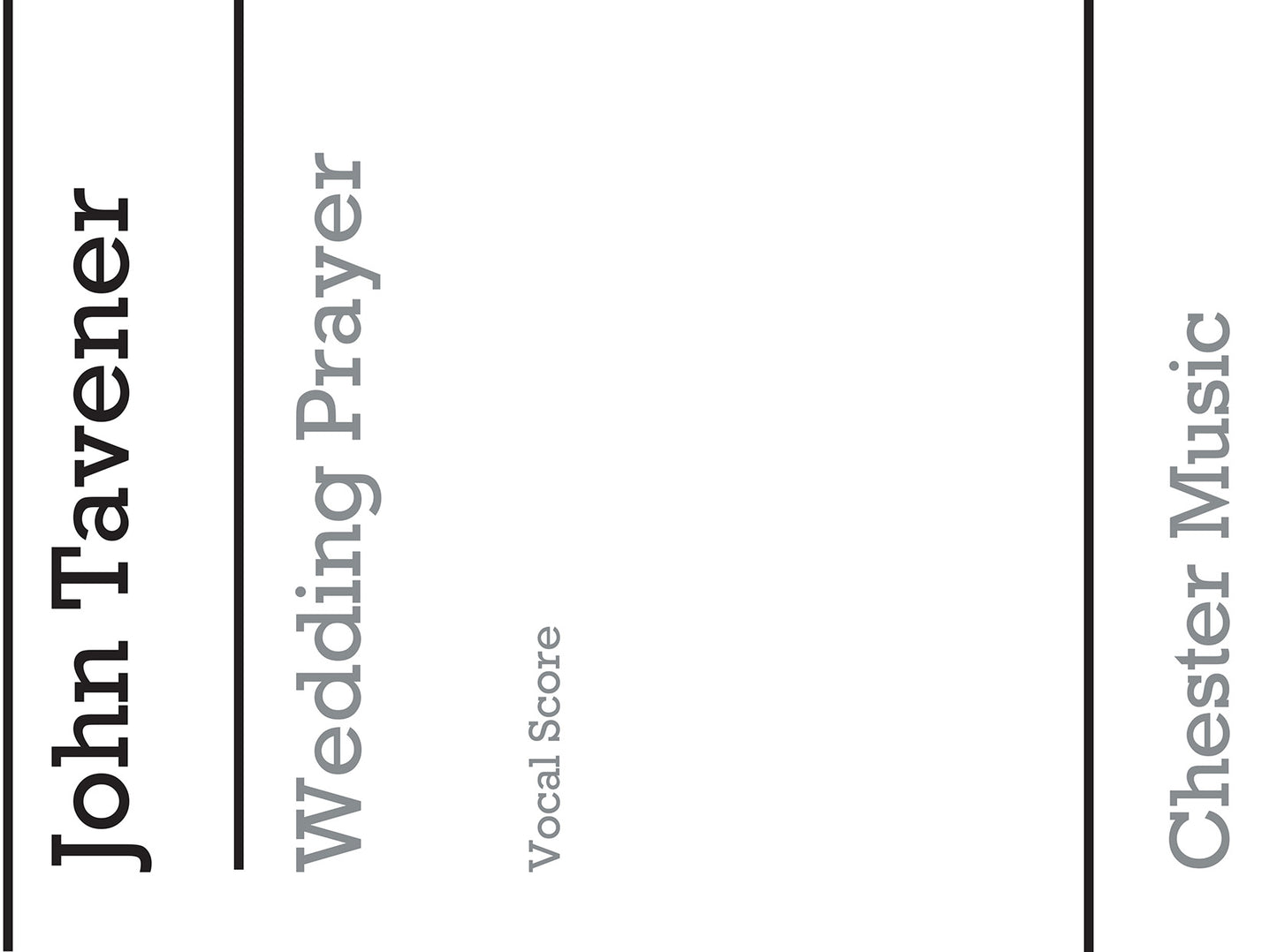 Wedding Prayer de John Tavener, Partition chorale pour sATB