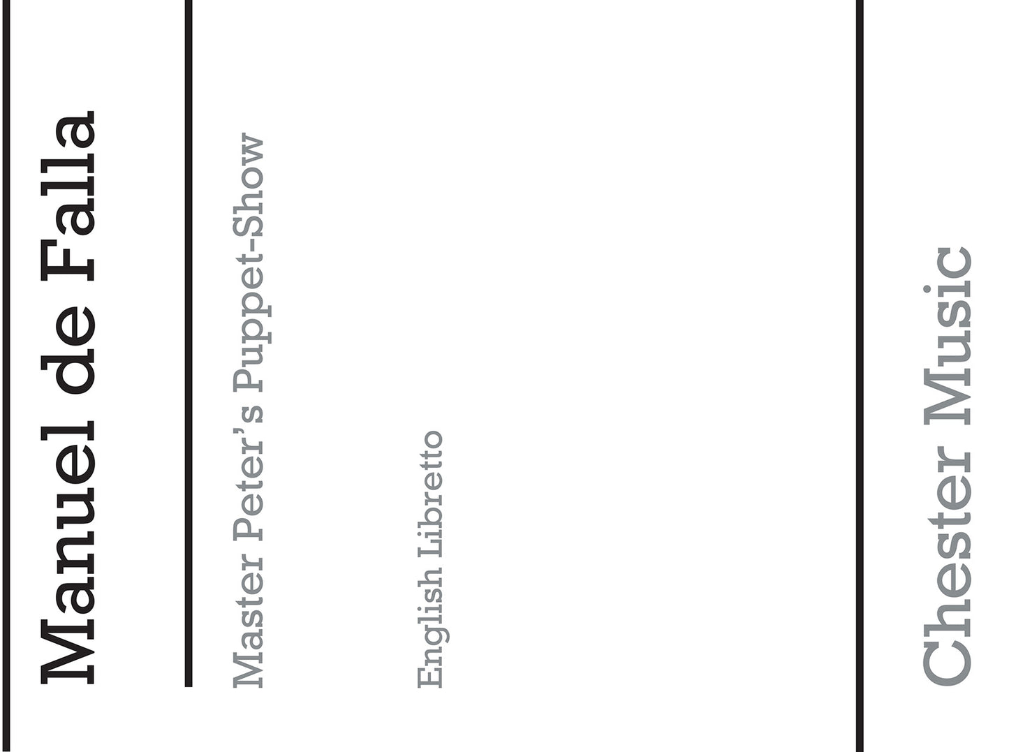 El Retablo De Maese Pedro (Libretto in English) de Manuel de Falla, Livre pour libretto