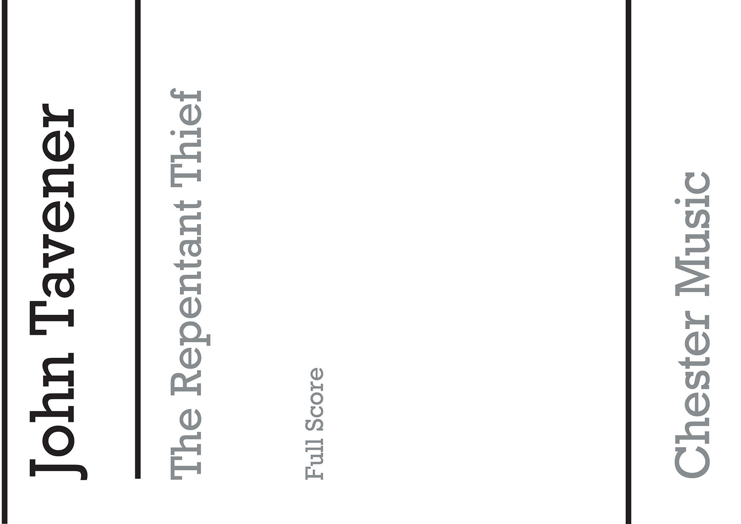 The Repentant Thief de John Tavener, Livre pour ensemble de chambre et Orchestre