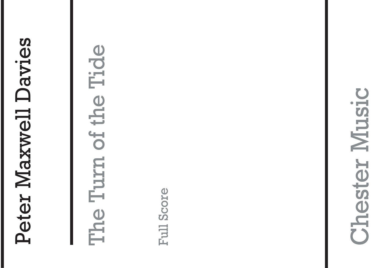 The Turn Of The Tide de Peter Maxwell Davies, Livre pour orchestre