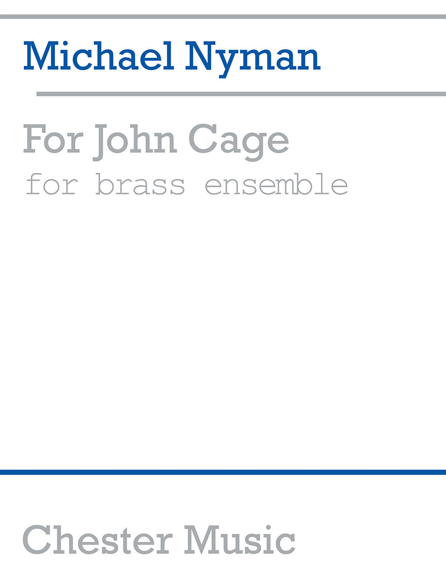 For John Cage Brass Ensemble de Michael Nyman, Livre pour ensemble de cuivres