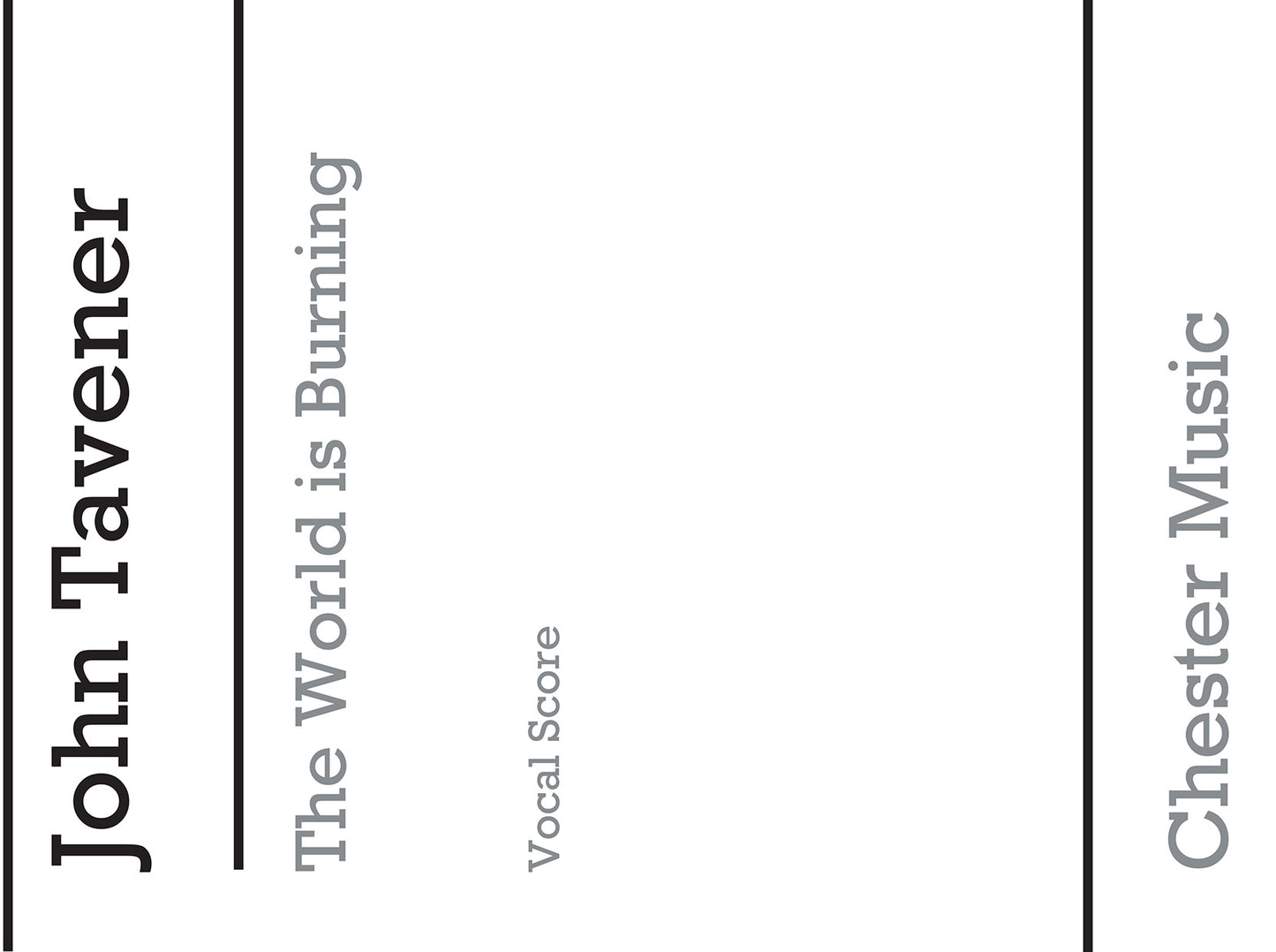 The World Is Burning de John Tavener, Partition chorale pour sATB