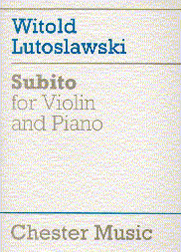 Subito de Witold Lutoslawski, Livre pour violon et Piano