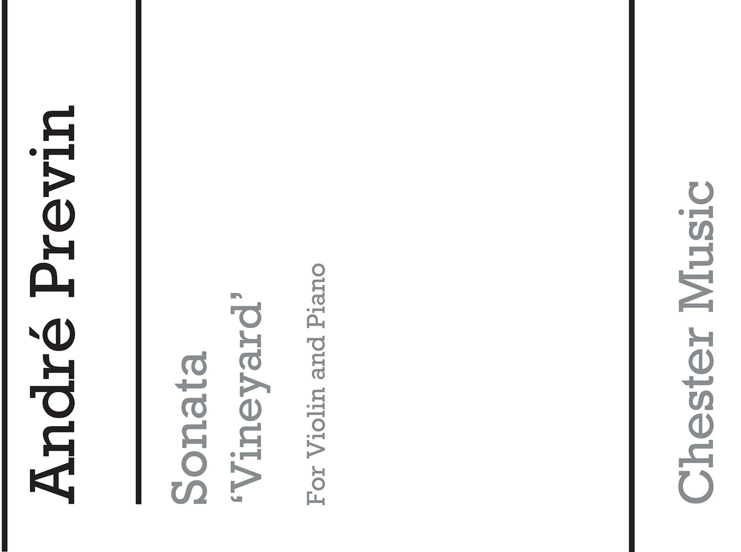 Sonata For Violin And Piano 'Vineyard' de André Previn, Livre pour violon et Piano