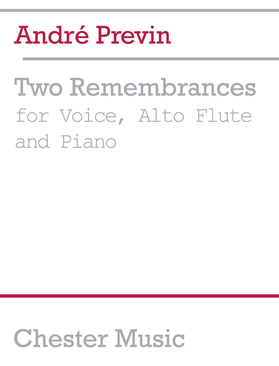 Two Remembrances de André Previn, Livre pour ensemble de chambre