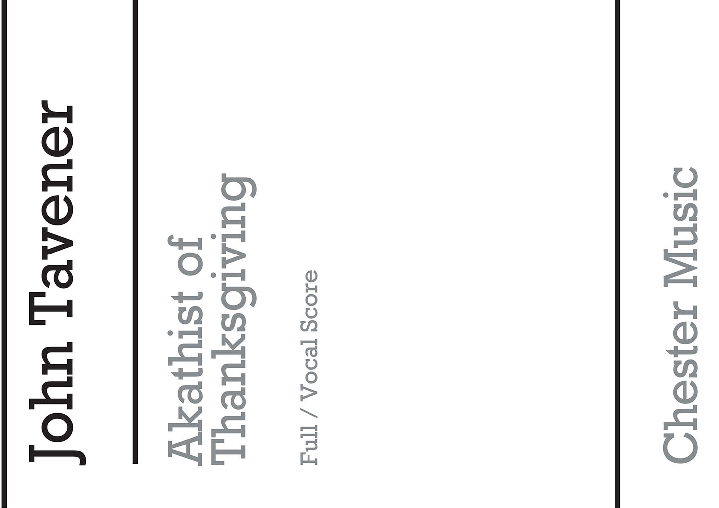 Akathist Of Thanksgiving de John Tavener, Livre pour sATBARB