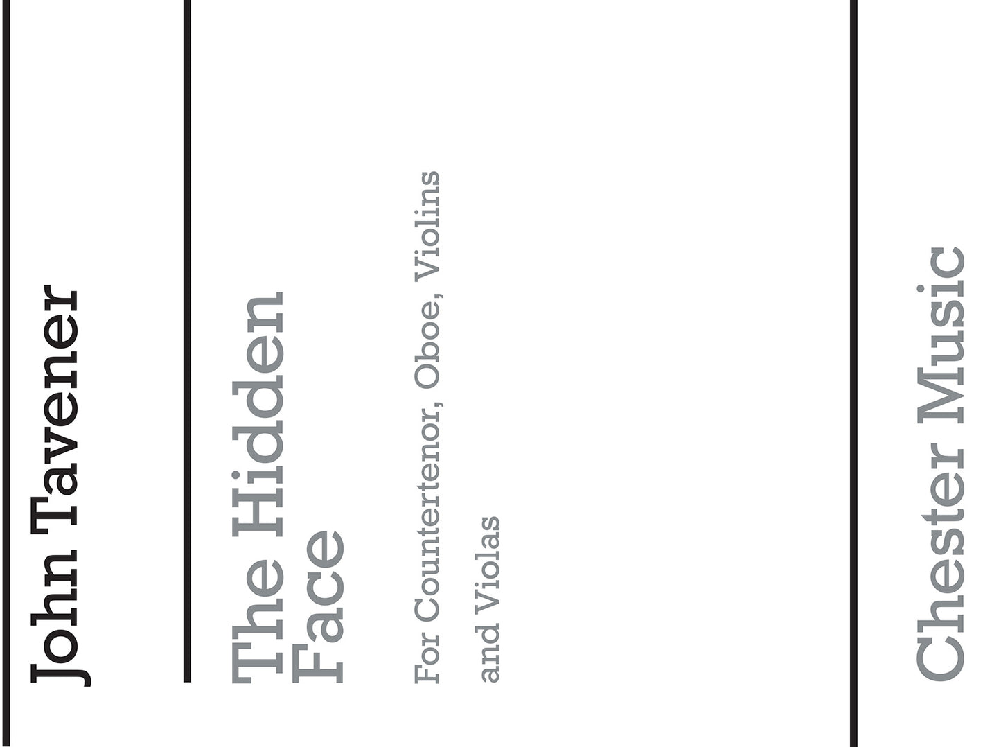 The Hidden Face de John Tavener, Livre pour contre-ténor et Hautbois et Violon et Alto