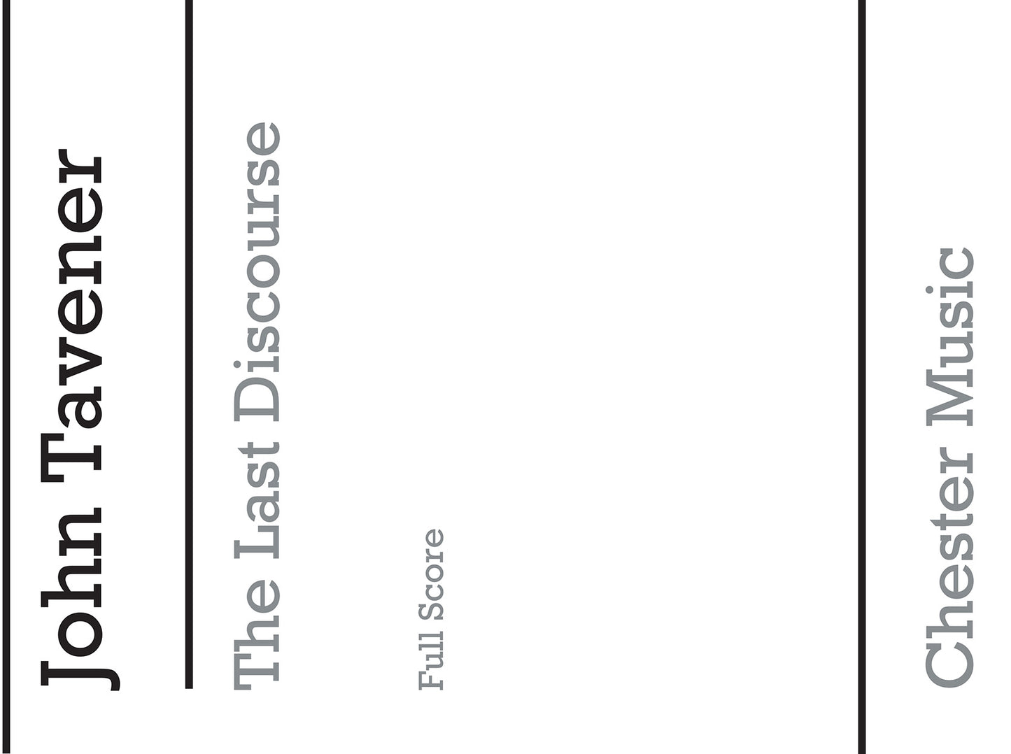 The Last Discourse de John Tavener, Partition chorale pour sATB et String Bass