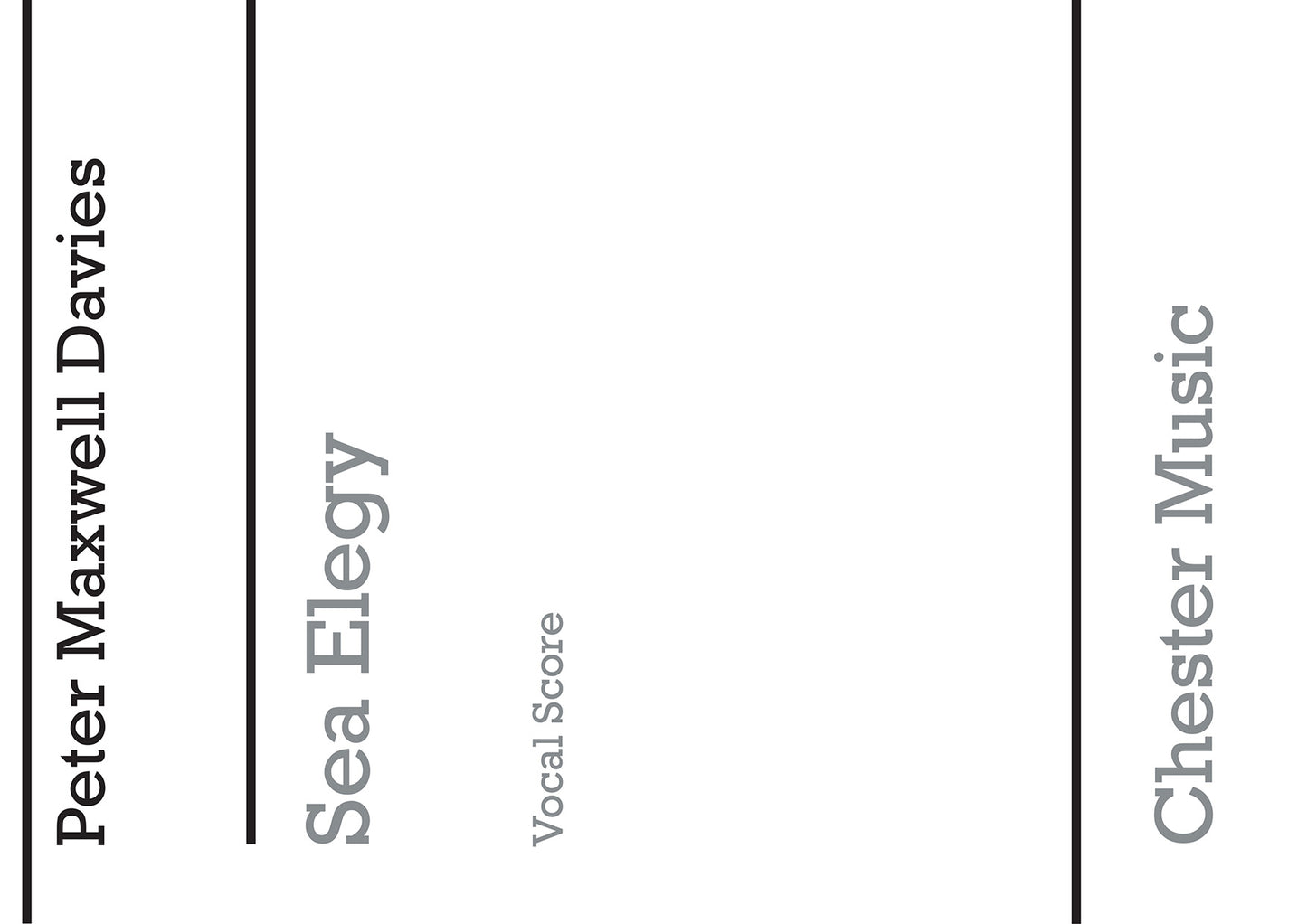 Sea Elegy de Peter Maxwell Davies, Partie séparée pour soloists et SATB et Piano