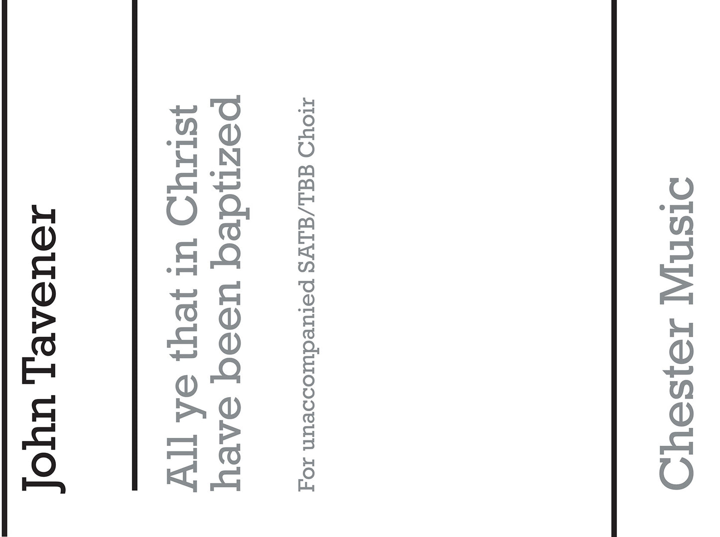 All Ye That In Christ Have Been Baptized de John Tavener, Partition chorale pour men's Voices et SATB