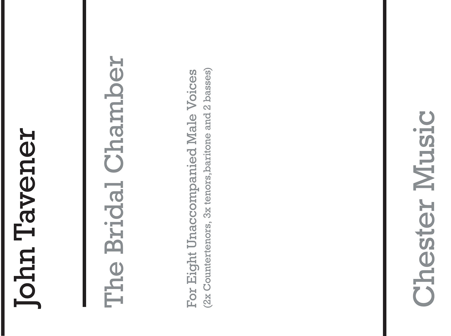 The Bridal Chamber de John Tavener, Partition pour voix de baryton