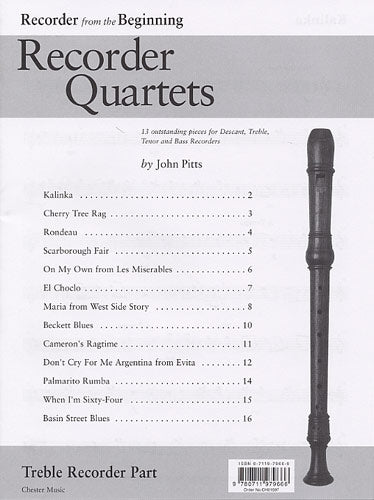 Recorder Quartets: Treble Recorder Part, Livre pour flûte à bec