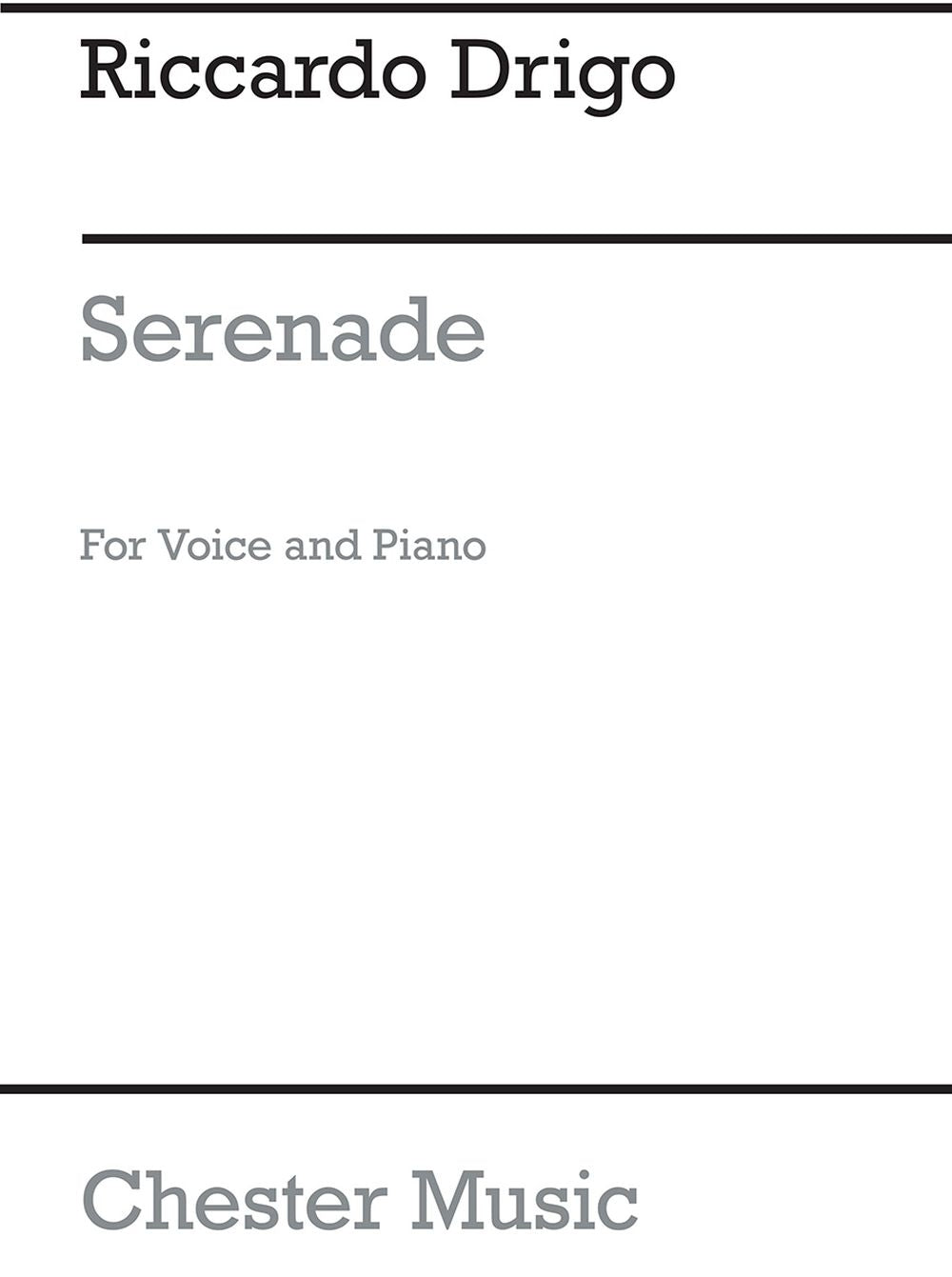 Serenade (Voice And Piano) de Riccardo Drigo, Livre pour voix et Piano