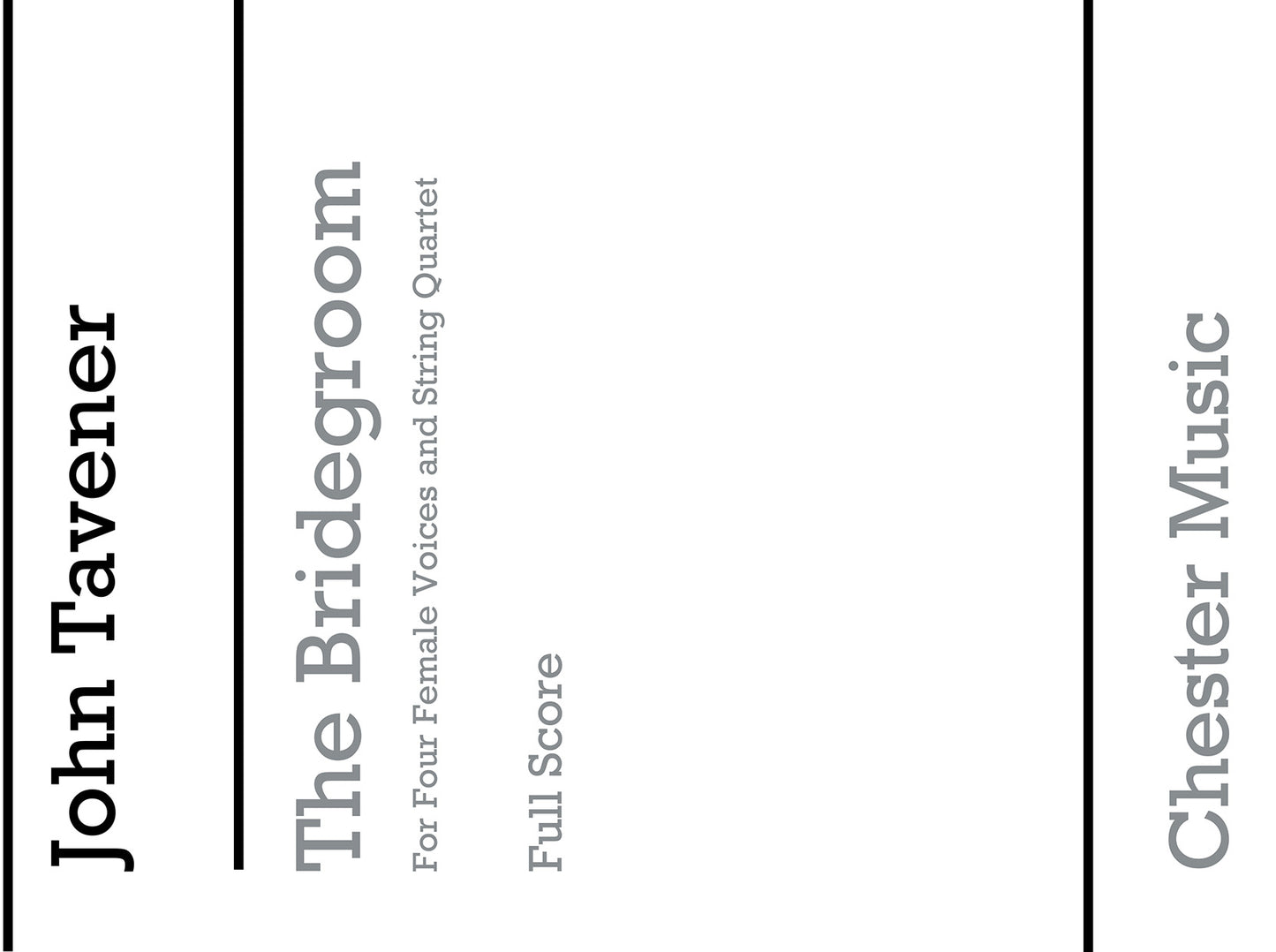 The Bridegroom (Score/Vocal Score) de John Tavener, Partition pour vocal et Quatuor à cordes