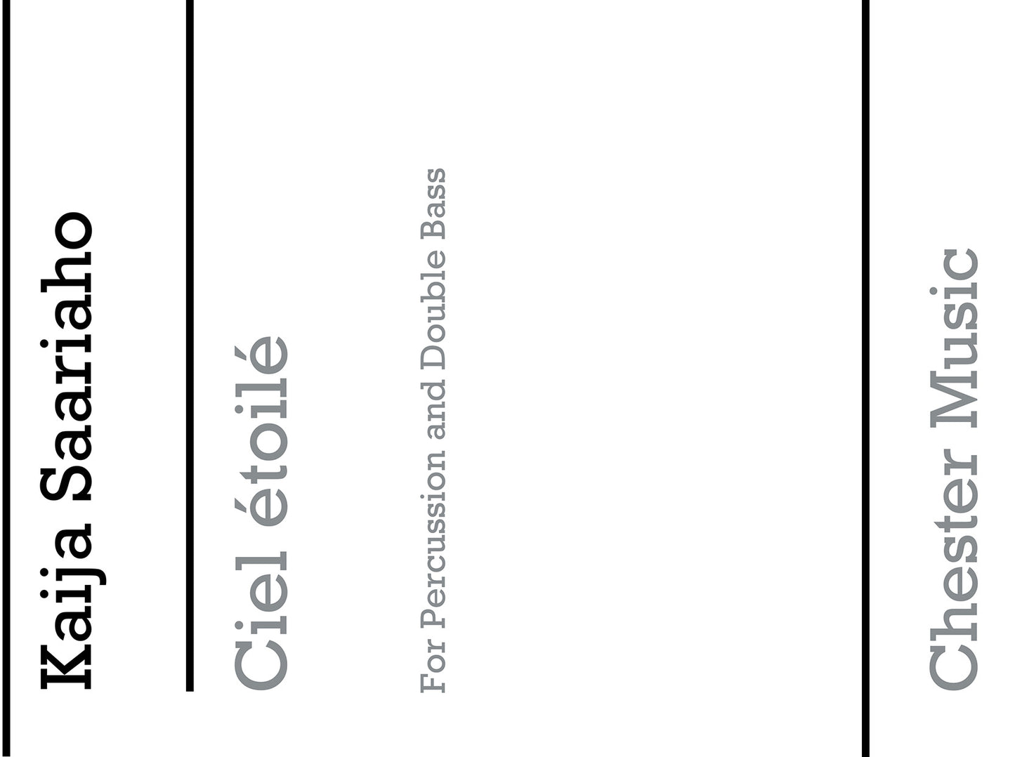 Ciel Etoile For Percussion And Double Bass de Kaija Saariaho, Partition pour ensemble de chambre