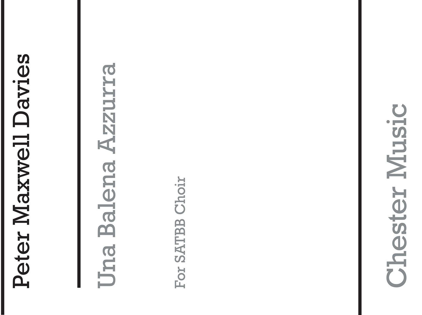 Una Balena Azzura (A Blue Whale) de Peter Maxwell Davies, Partition chorale pour sATB et Piano Acc.